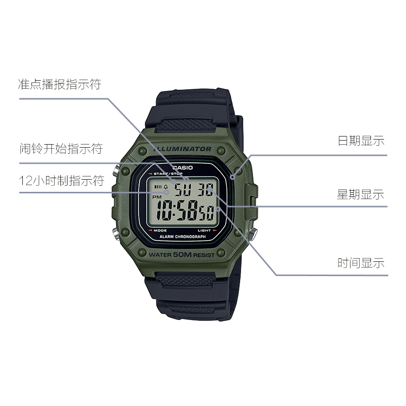 Часы CASIO YOUTH STANDARD 50 W-218H-3A - изображение 6