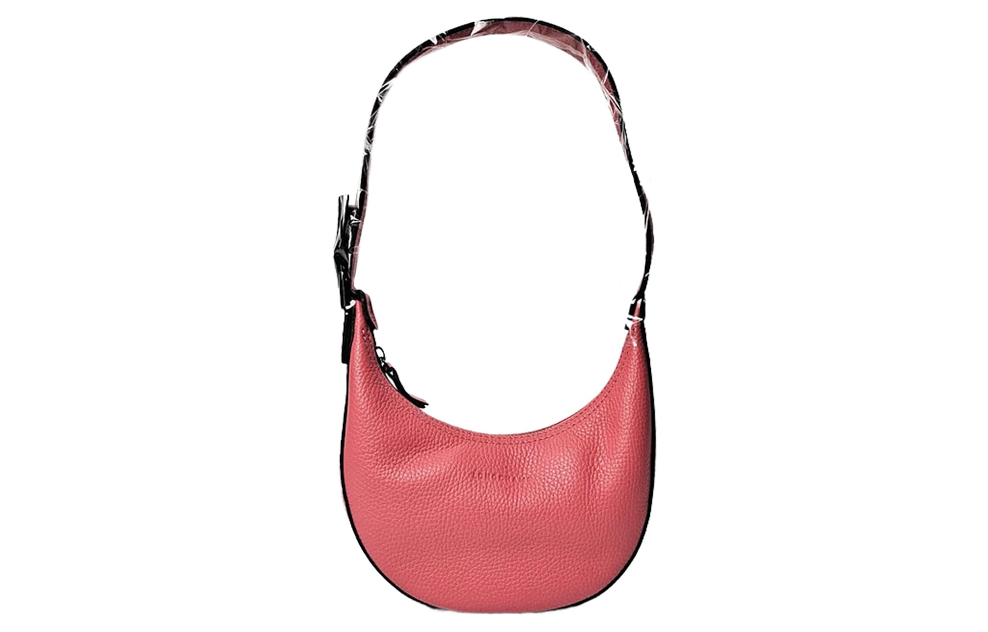 Мини-сумка LONGCHAMP Le Roseau Сумка из коровьей кожи Полумесяц Плечевая сумка Маленькая Женская Гранатово-красная - изображение 1
