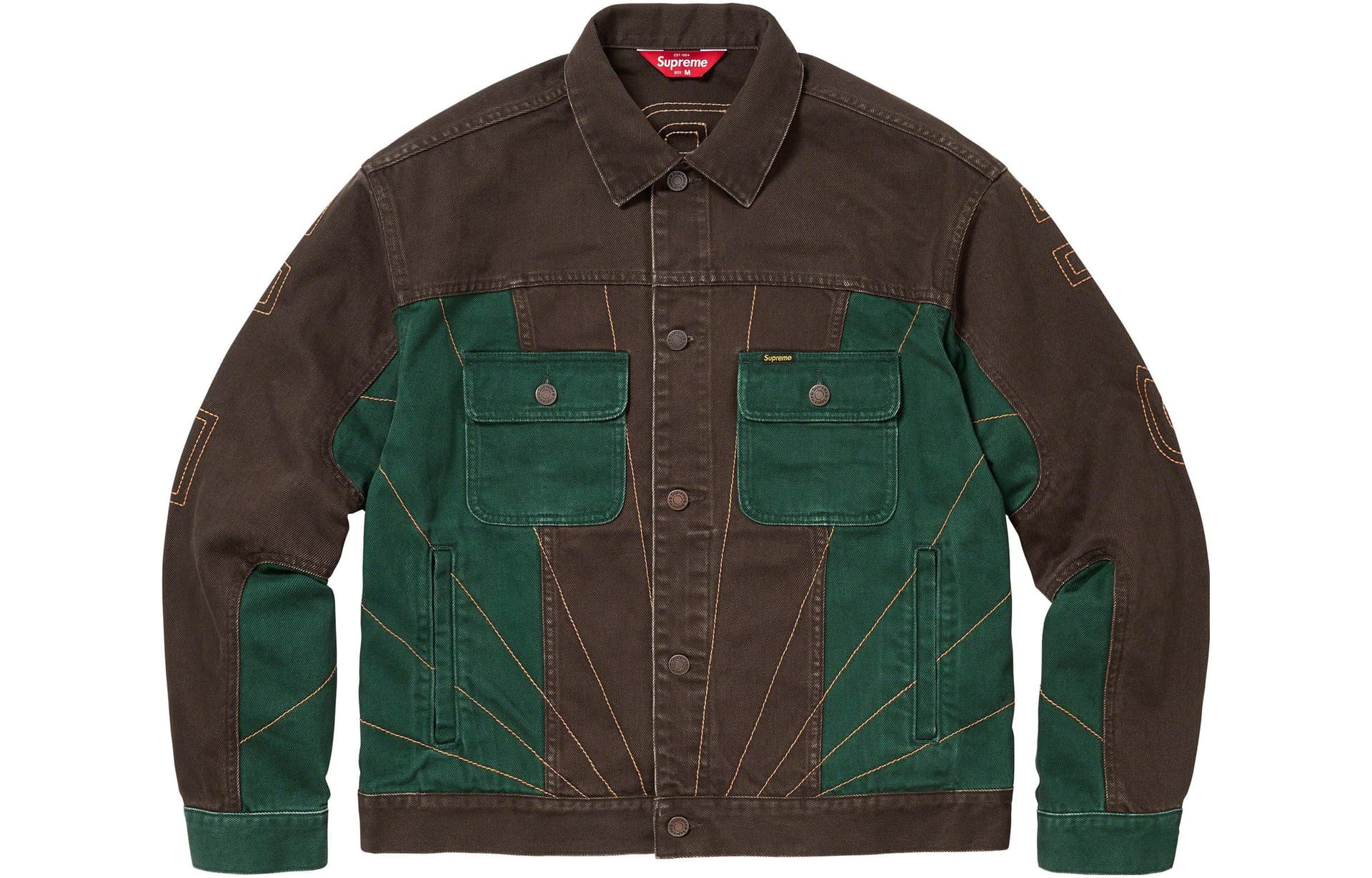 Джинсовая куртка Supreme Radial Embroidered Denim Trucker Jacket - изображение 2