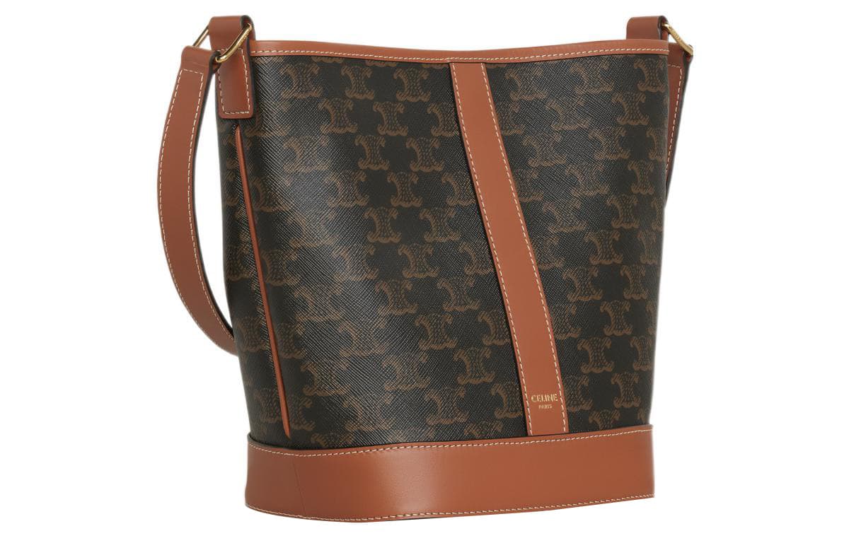 Сумка через плечо Celine Triomphe Bucket Bag Brown - изображение 2