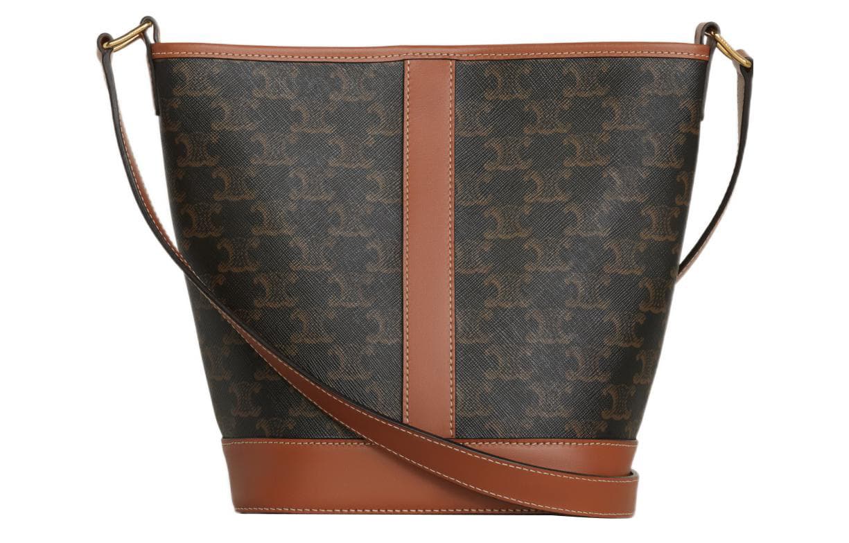 Сумка через плечо Celine Triomphe Bucket Bag Brown - изображение 3