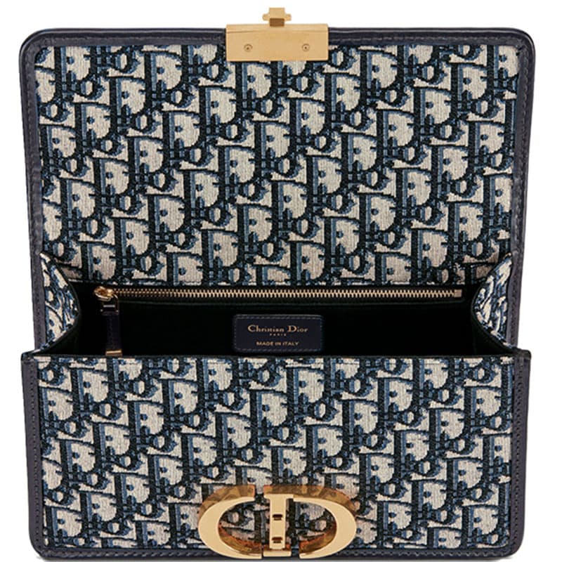 Мини-сумка DIOR 30 Montaigne Oblique Box Bag Denim Blue - изображение 6