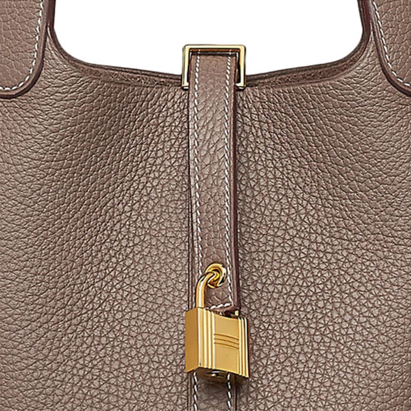 Сумка HERMES Picotin Lock 18 Taurillon Clemence 18 Etoupe - изображение 4