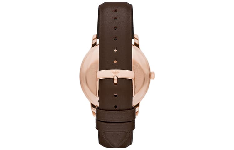Механические часы EMPORIO ARMANI Часы с кругом на запястье Кварцевый механизм Кожаный ремешок 42 мм Белый циферблат Мужские часы - изображение 4