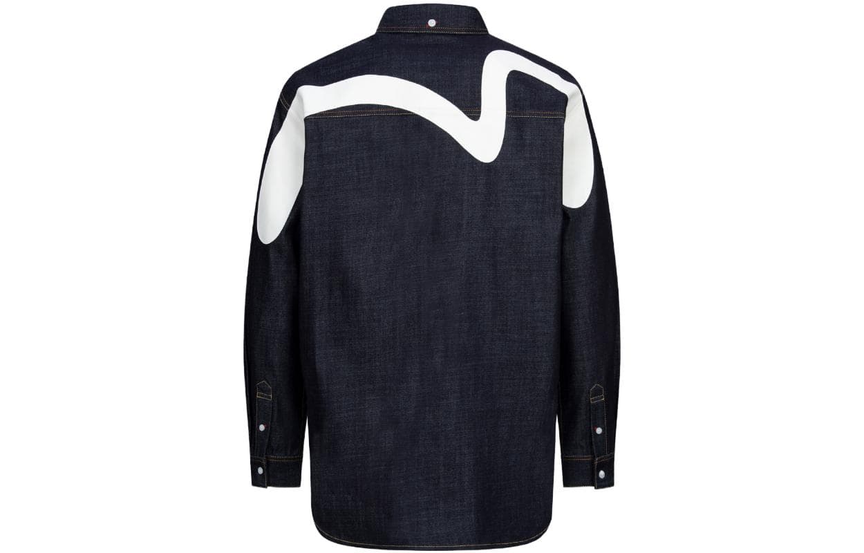 Рубашка EVISU Daicock Print Relax Fit Denim Shirt - изображение 2