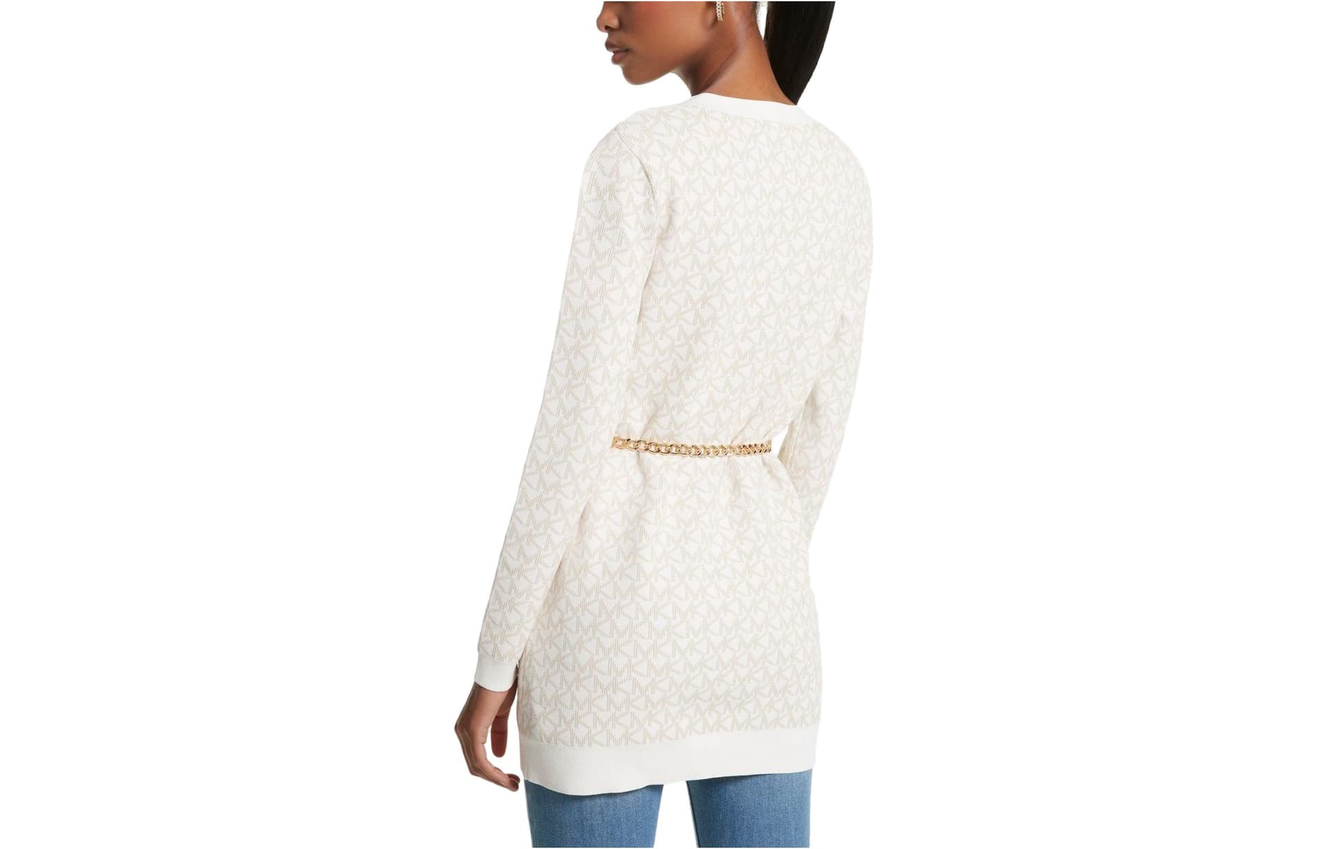 Кофта MICHAEL KORS Logo Jacquard Belted Cardigan V - изображение 2
