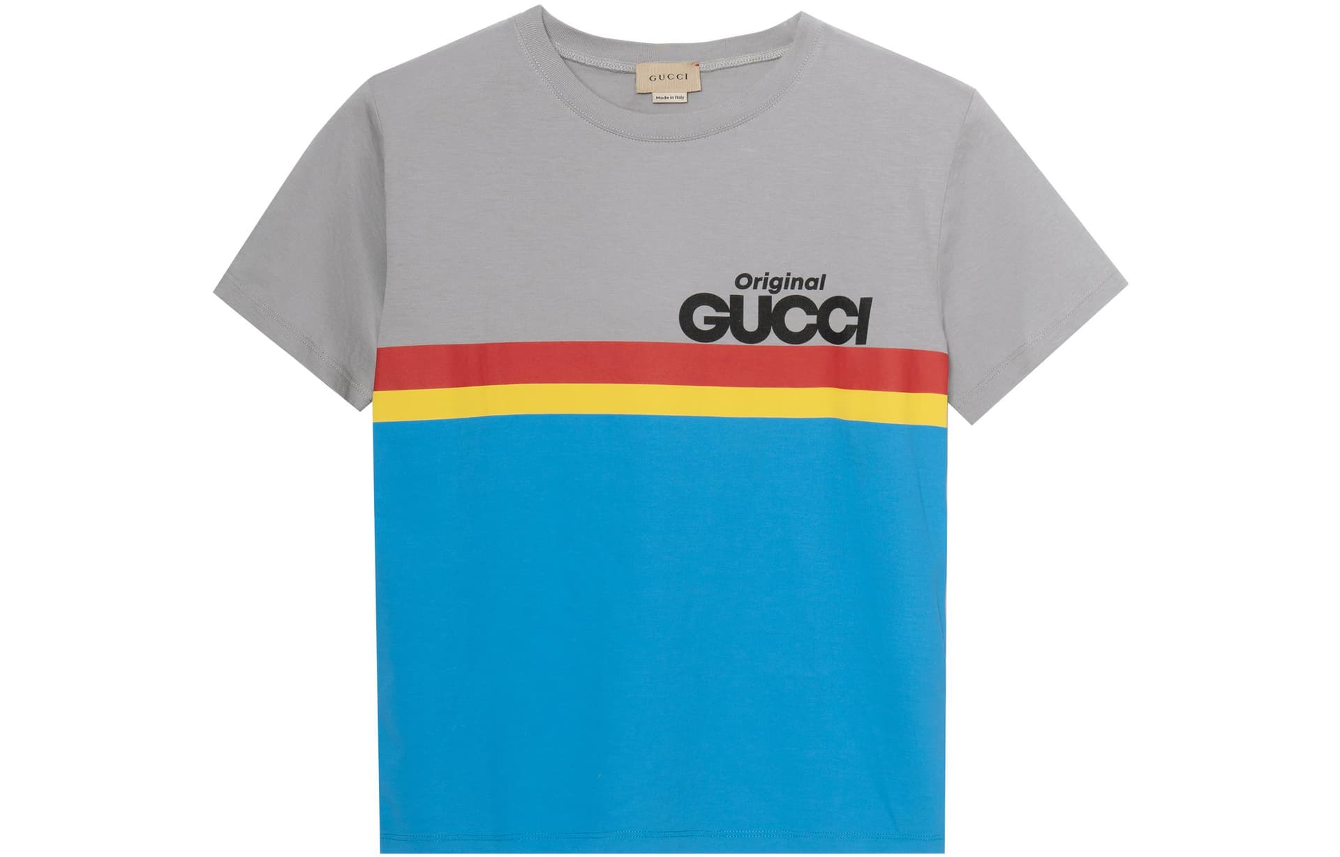 Футболка GUCCI SS22 Letter Print Striped T-Shirt Kids Gray - изображение 2