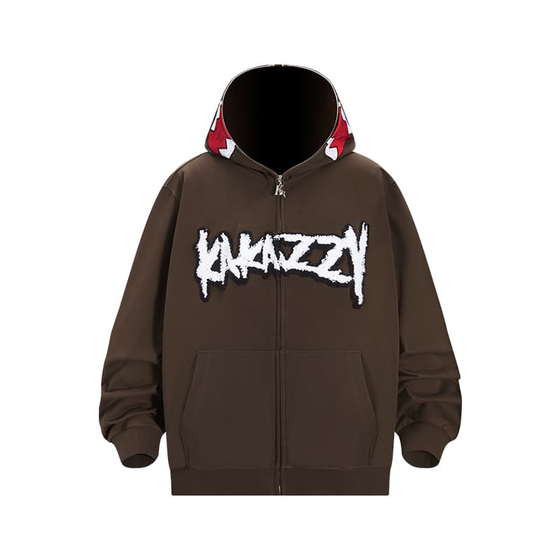 Худи KAKAZZY Vintage Embroidered Hoodie Brown - изображение 4