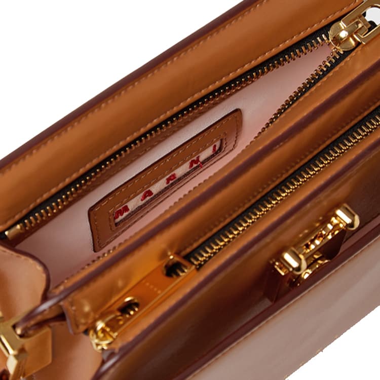Сумка через плечо MARNI Trunk Reverse Nappa Brown - изображение 3