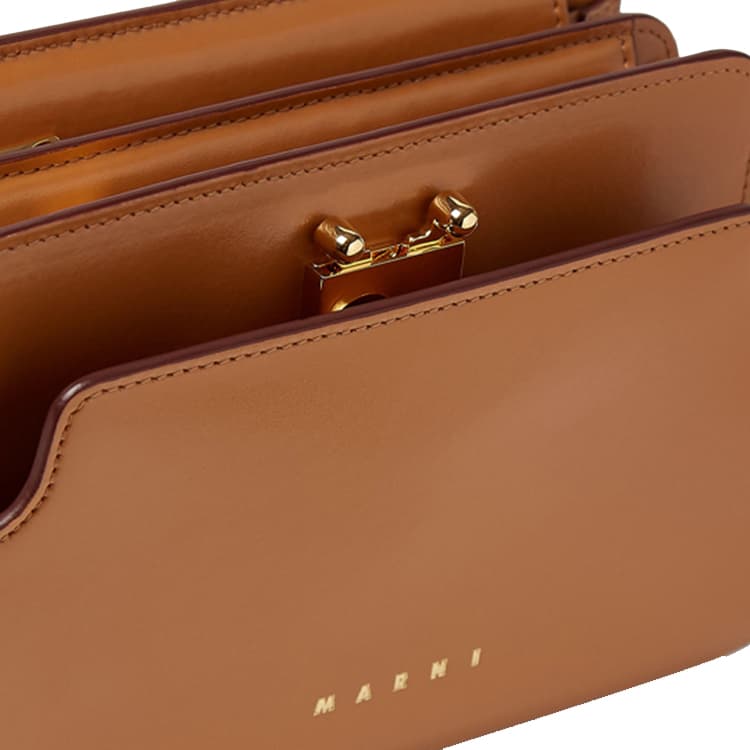 Сумка через плечо MARNI Trunk Reverse Nappa Brown - изображение 4