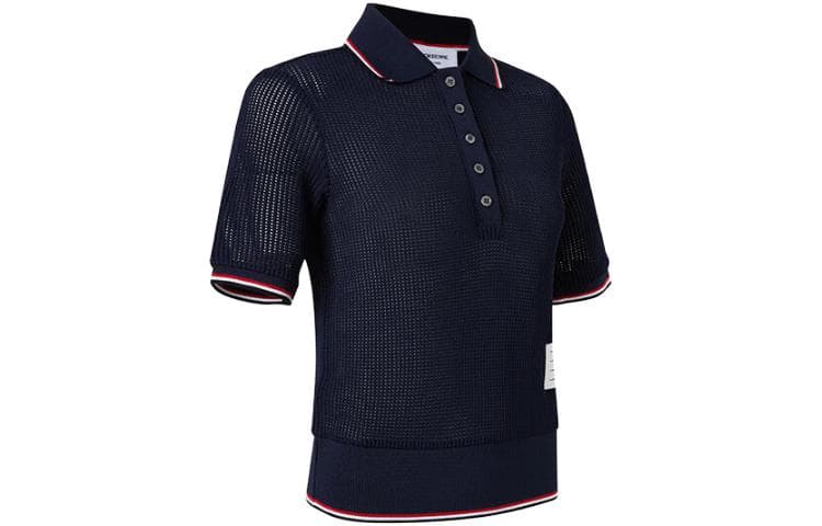 THOM BROWNE Морской Синий Женское Поло - изображение 4