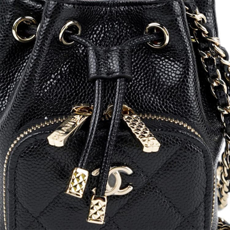 Сумка через плечо CHANEL 22B Bucket Bag Black - изображение 5