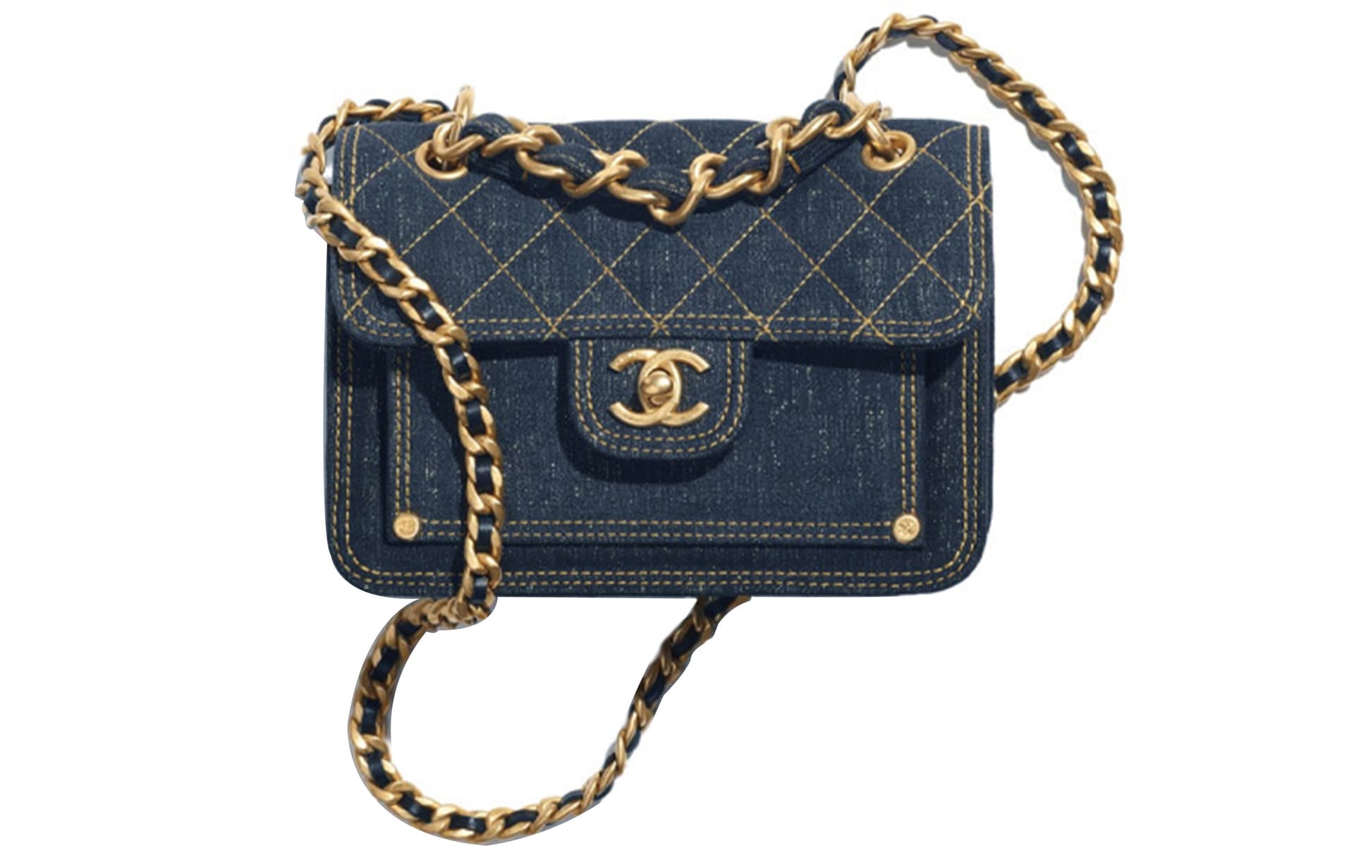 Сумка через плечо CHANEL Denim Chain Bag - изображение 7