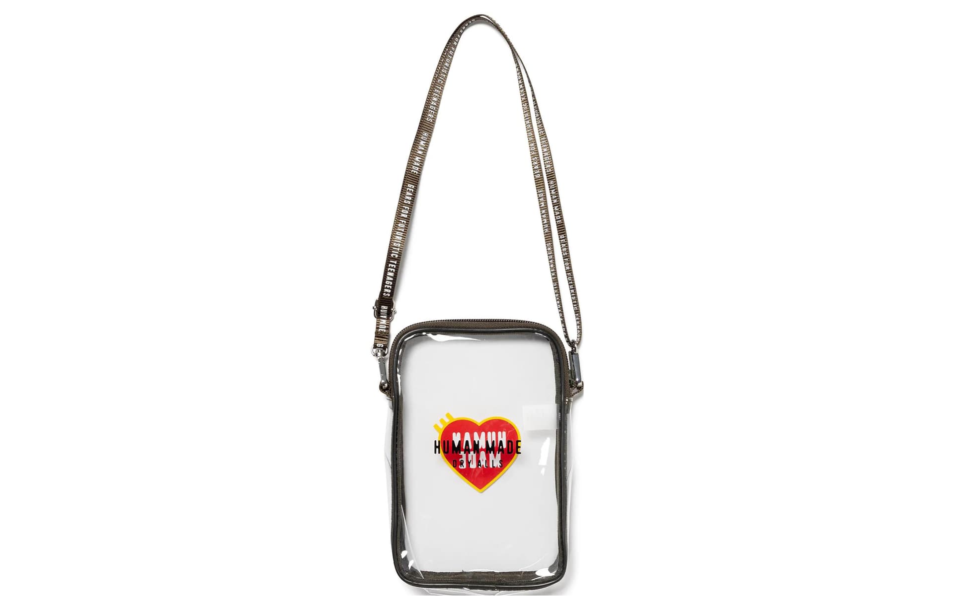 Сумка для телефона HUMAN MADE Logo PVC Crossbody Bag Olive - изображение 3
