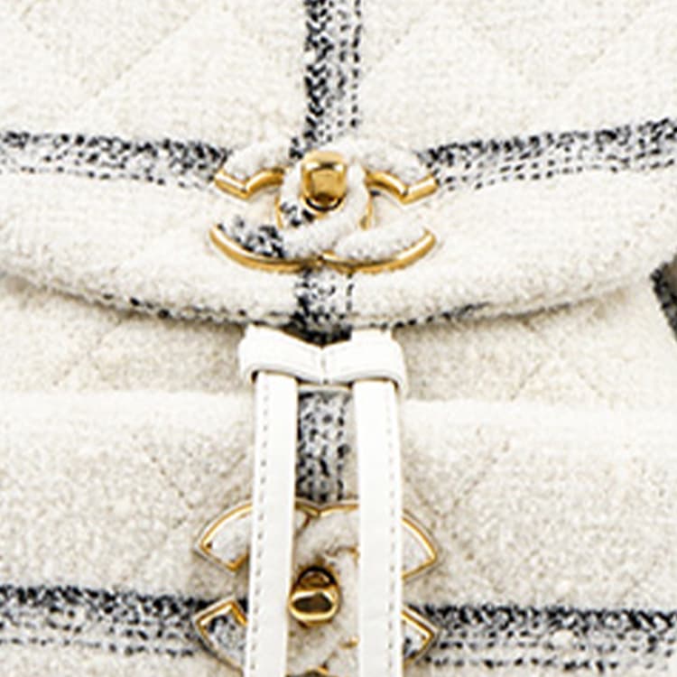 Рюкзак CHANEL 22K Vintage Logo Wool Backpack White - изображение 5