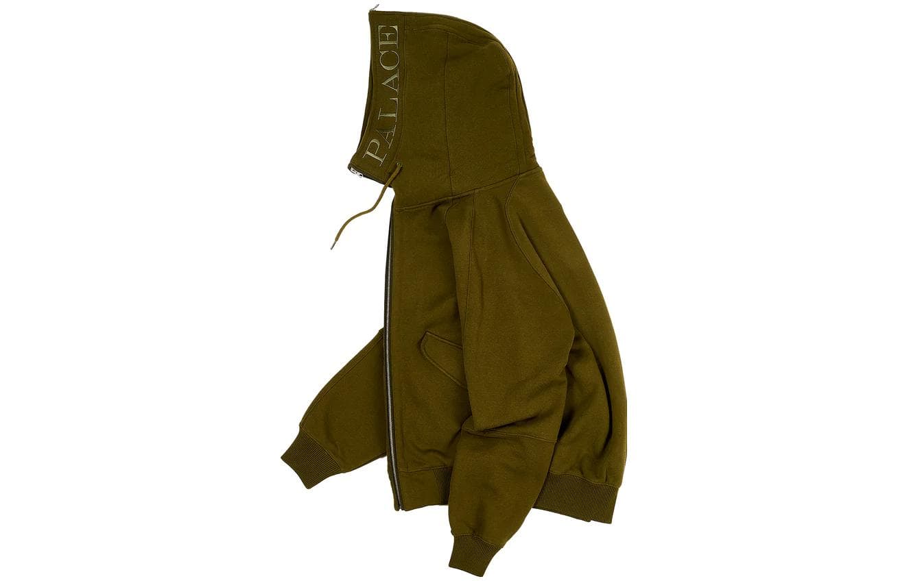 Куртка PALACE FW23 SPLIT HOOD BOMBER SWEAT OLIVE - изображение 3