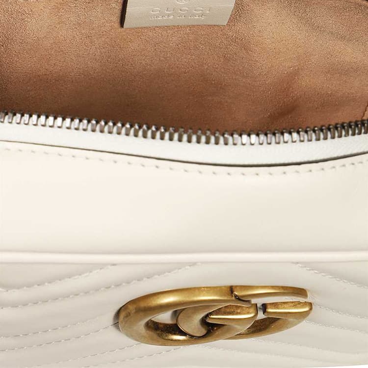 Мини-сумка Gucci GG Marmont Camera Bag White - изображение 9
