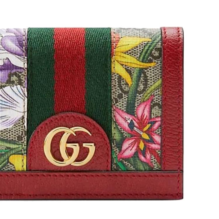 Картхолдер Gucci Floral Logo Stripe Wallet - изображение 8