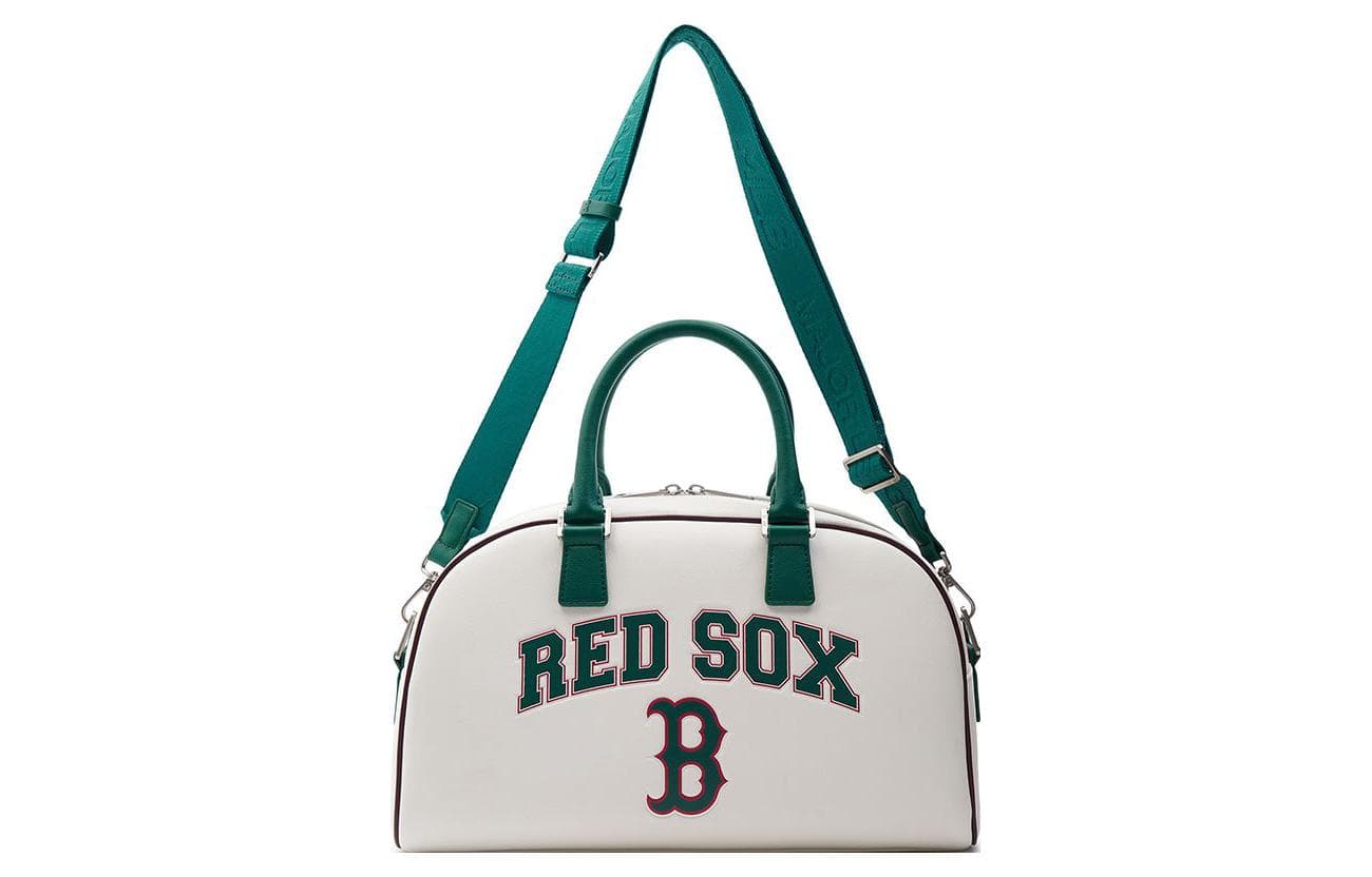 Сумка MLB Boston Red Sox Искусственная кожа Bowling Bag через плечо одно плечо сумка большая унисекс кремовая - изображение 4