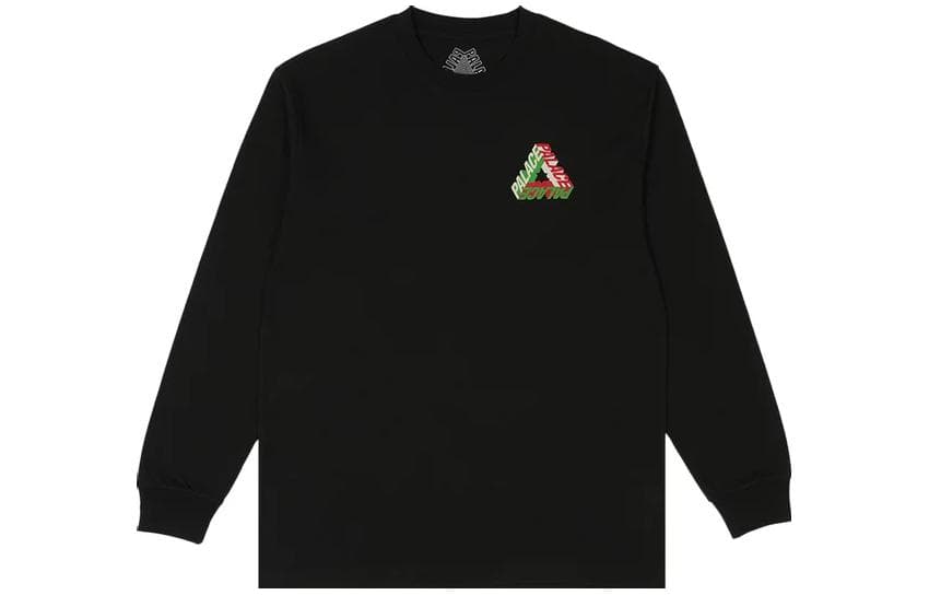 Кофта PALACE FW23 Logo Crewneck Long Sleeve Tee Black - изображение 2