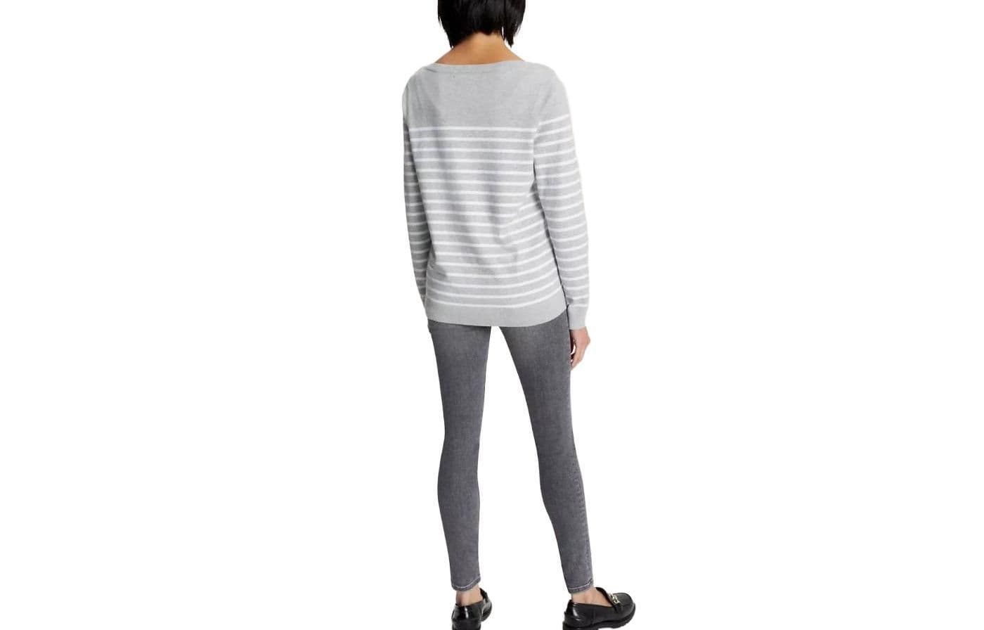 Кардиган Tommy Hilfiger Grey Heather Multi Tommy Hilfiger Stripe Boatneck Sweater - изображение 2
