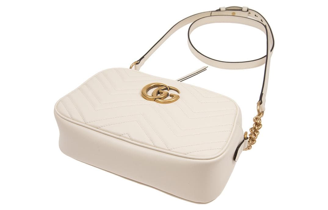 Мини-сумка Gucci GG Marmont Camera Bag White - изображение 8
