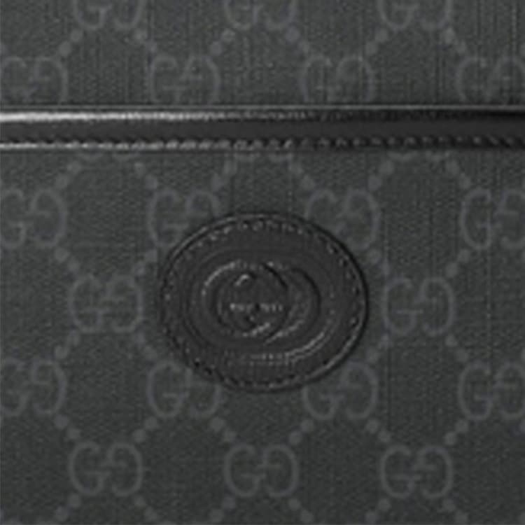Сумка через плечо Gucci GG Logo Leather Box Bag Black - изображение 5