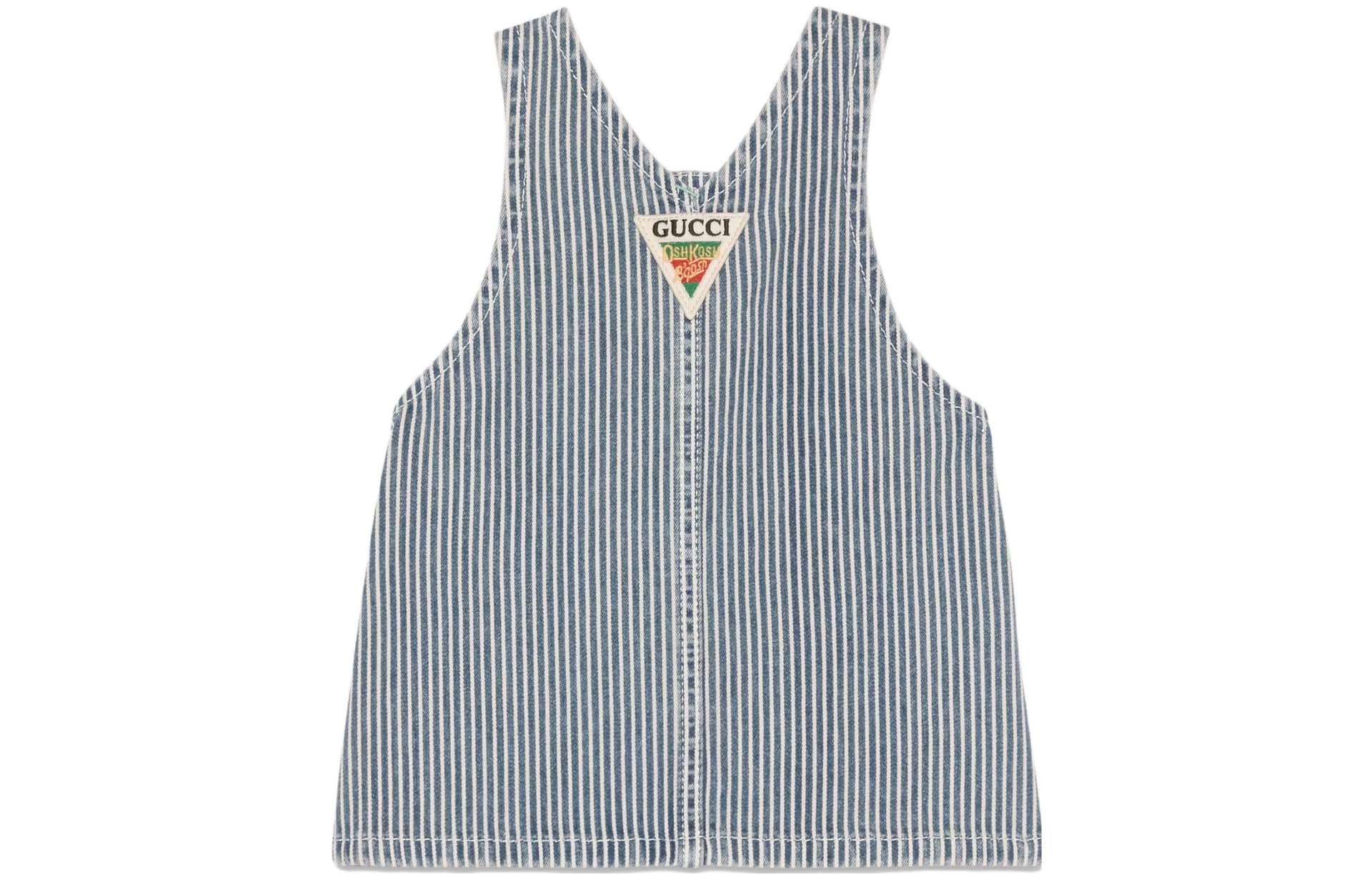 GUCCI STRIPED DENIM DUNGAREE DRESS - изображение 2
