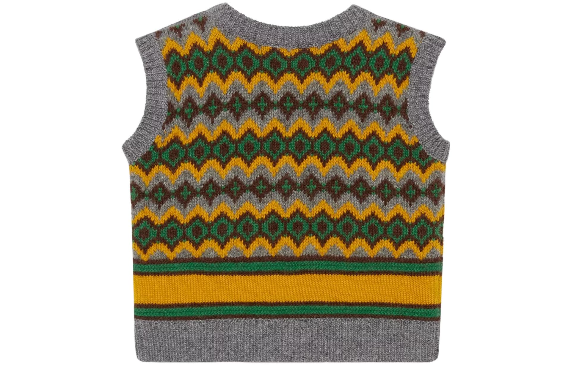 GUCCI Fair Isle Wool Jacquard Vest V - изображение 2