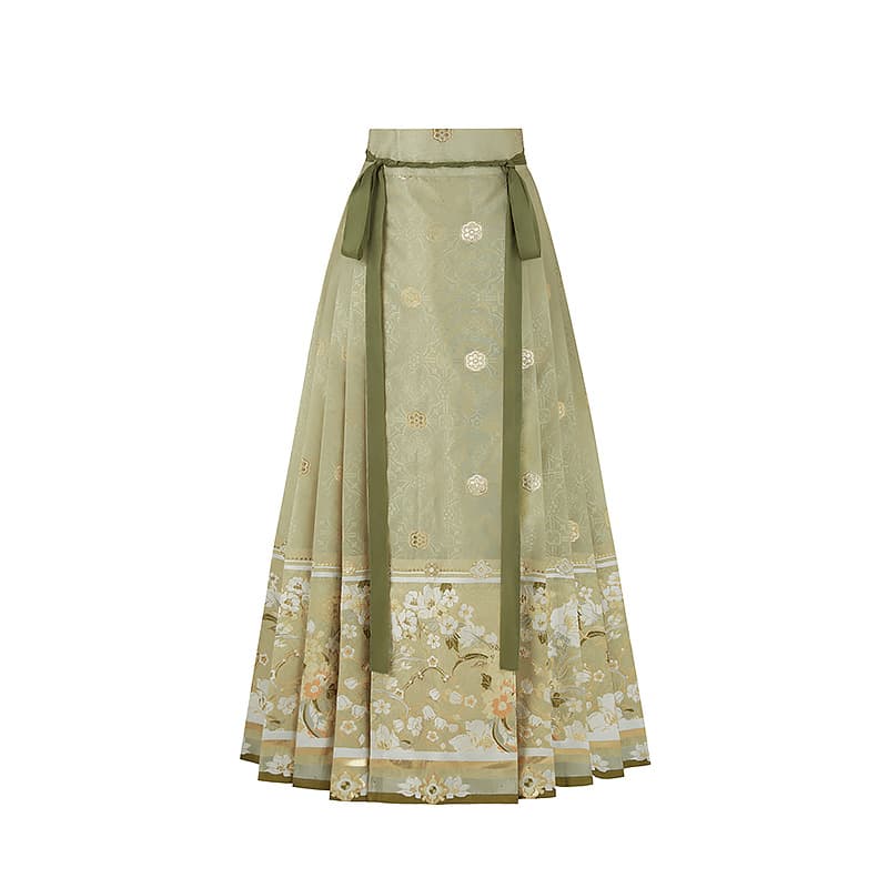 Yun Cang Yue Embroidered Fan Green Hanfu Top - изображение 4