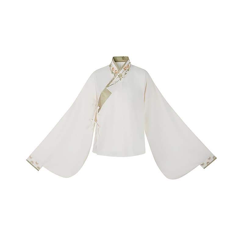 Yun Cang Yue Embroidered Fan Green Hanfu Top - изображение 2