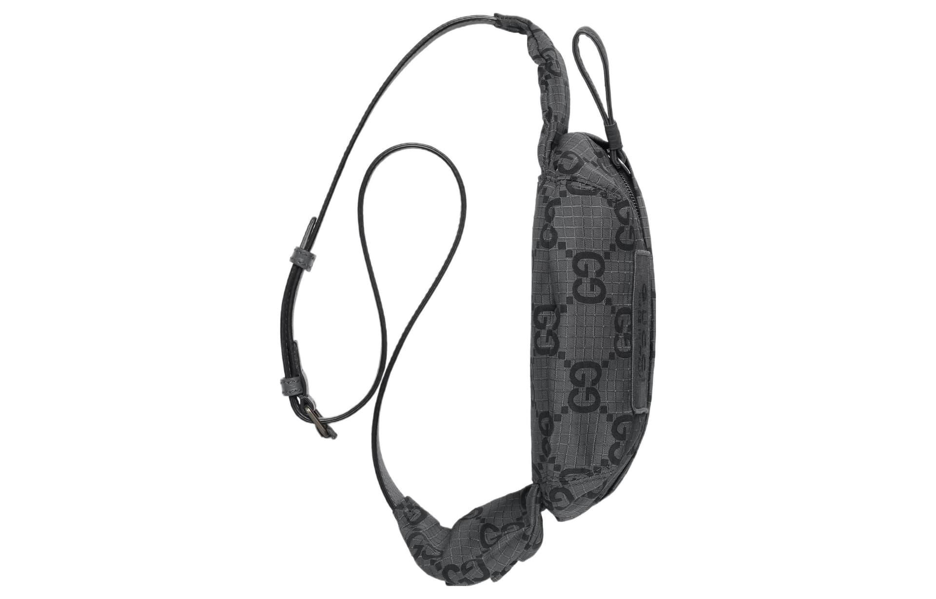 Поясная сумка GUCCI Logo Zip Waist Bag Large Gray Black - изображение 7