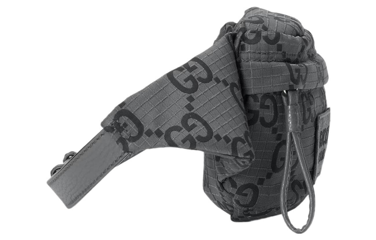 Поясная сумка GUCCI Logo Zip Waist Bag Large Gray Black - изображение 4