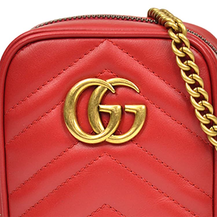 Сумка для телефона Gucci GG Marmont Mini Bag Red - изображение 5