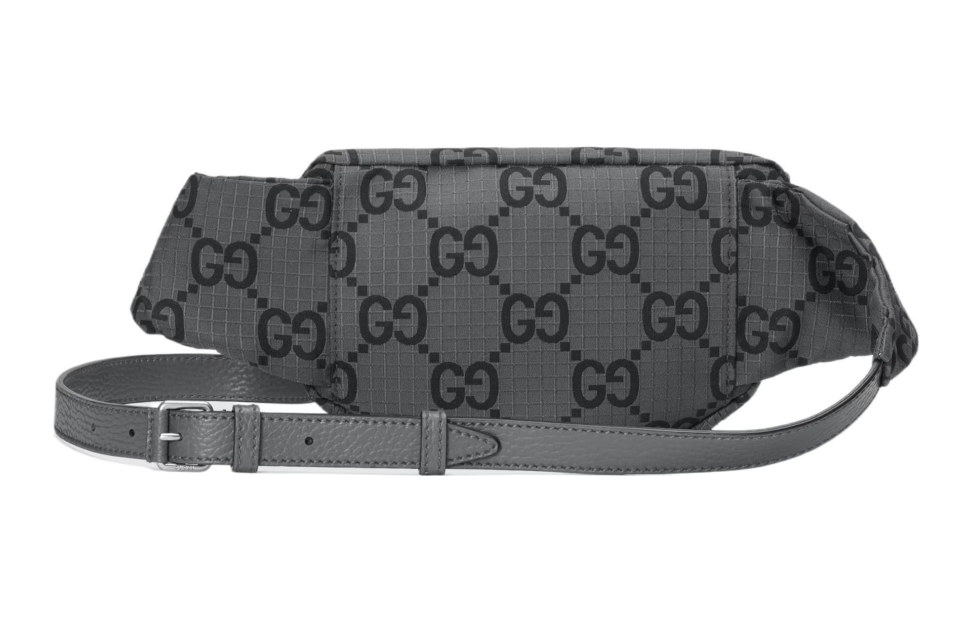 Поясная сумка GUCCI Logo Zip Waist Bag Large Gray Black - изображение 3