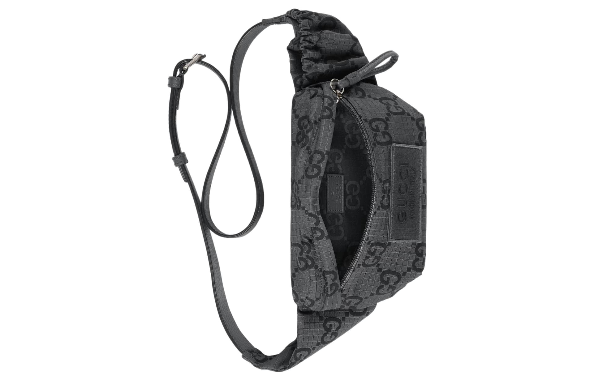 Поясная сумка GUCCI Logo Zip Waist Bag Large Gray Black - изображение 6