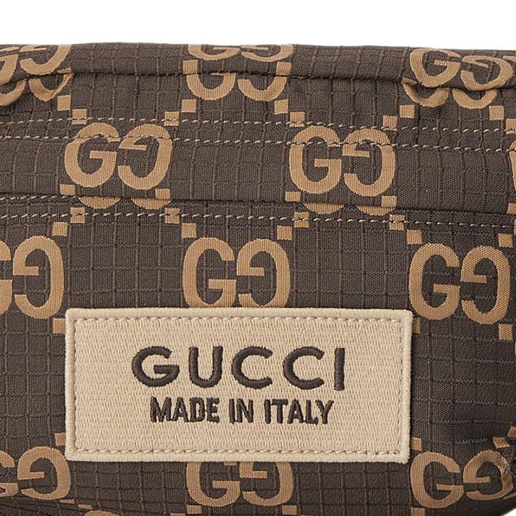 Поясная сумка GUCCI Logo Zip Waist Bag Large Ebony Beige - изображение 8