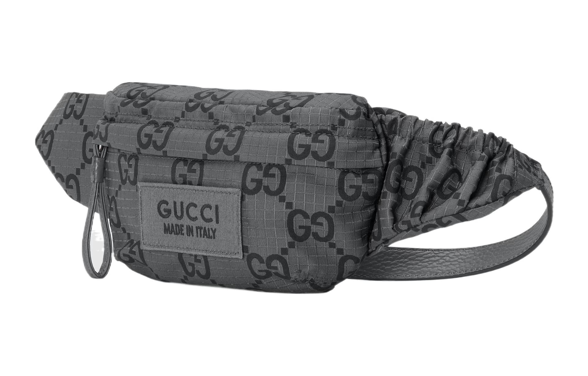 Поясная сумка GUCCI Logo Zip Waist Bag Large Gray Black - изображение 2