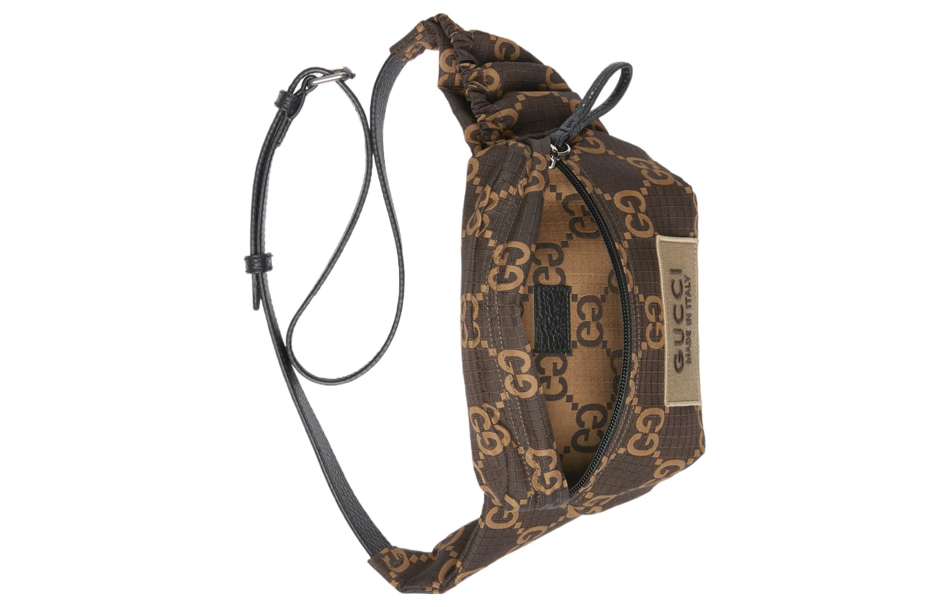 Поясная сумка GUCCI Logo Zip Waist Bag Large Ebony Beige - изображение 7