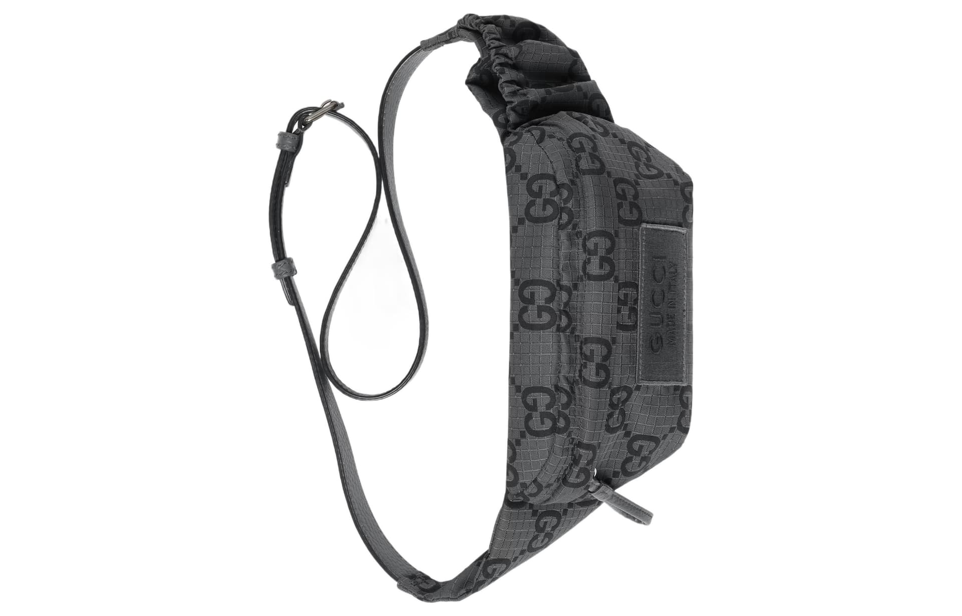 Поясная сумка GUCCI Logo Zip Waist Bag Large Gray Black - изображение 5