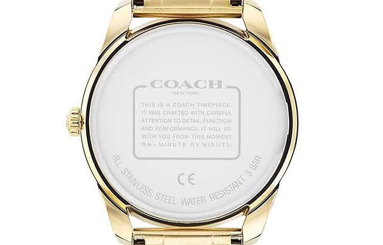 Механические часы COACH PRESTON Часы на запястье Кварцевый механизм Стальной ремешок 36 мм Золотой циферблат Женские часы - изображение 8