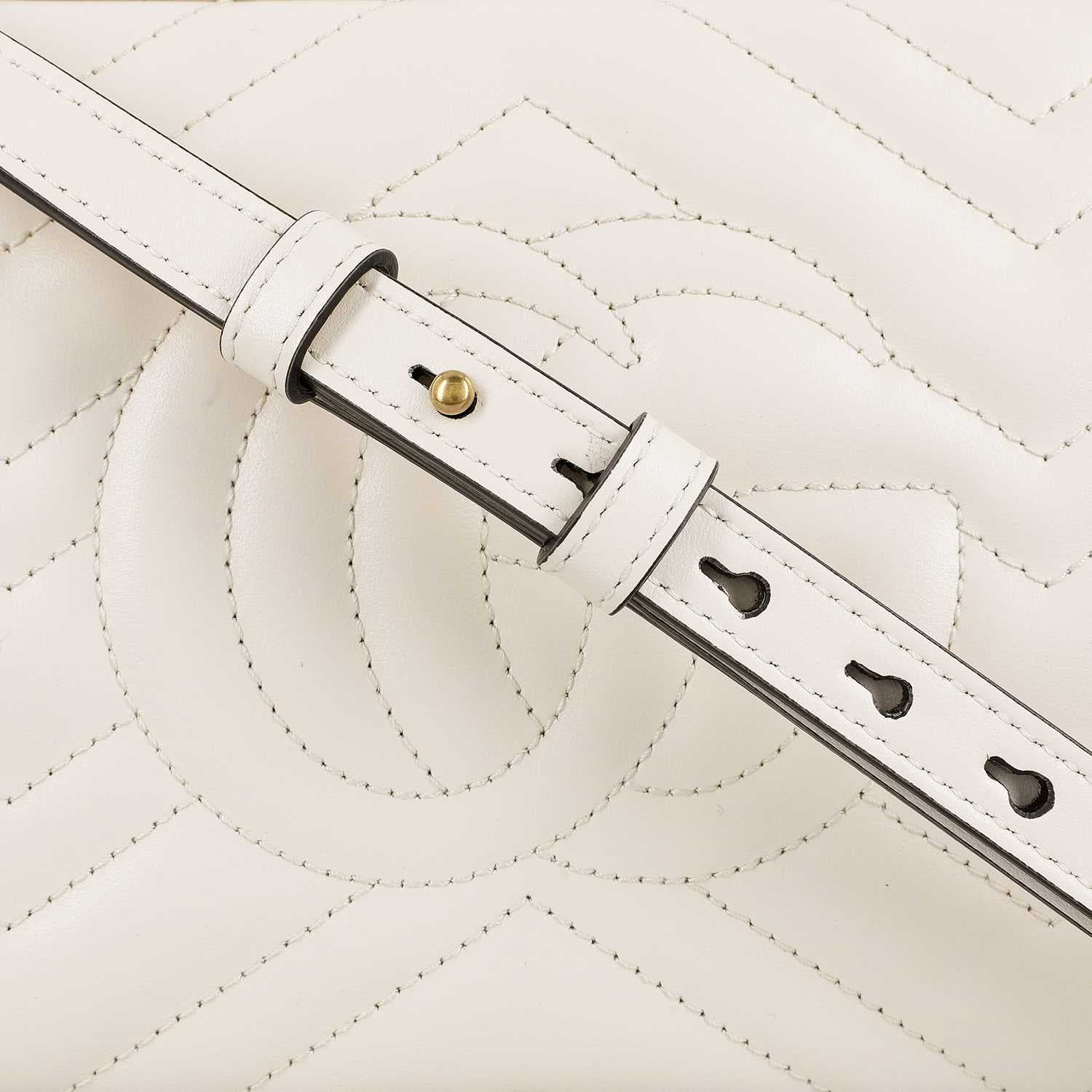 Мини-сумка Gucci GG Marmont Camera Bag White - изображение 10