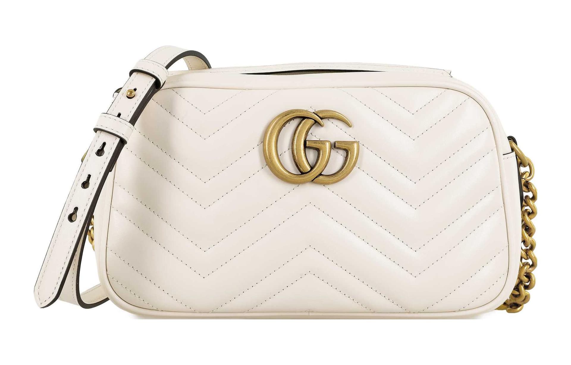 Мини-сумка Gucci GG Marmont Camera Bag White - изображение 2