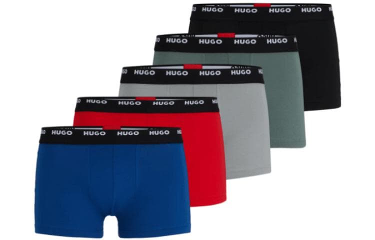 Трусы HUGO BOSS FW23 Five-Pack Of Stretch-Cotton Trunks With Logo Waistbands 5 - изображение 1