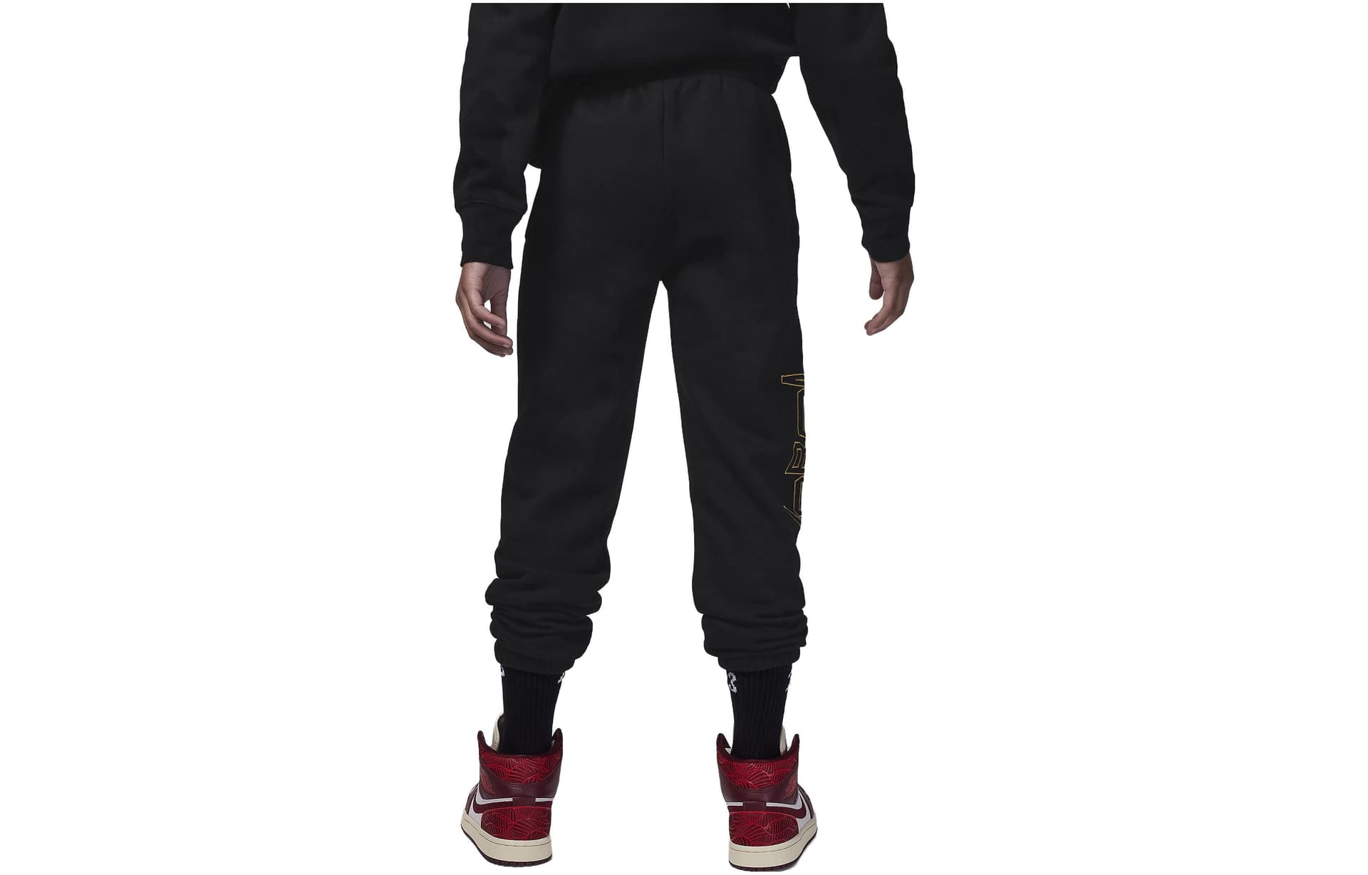Jordan Take Flight Black and Gold Fleece Pants Logo - изображение 2