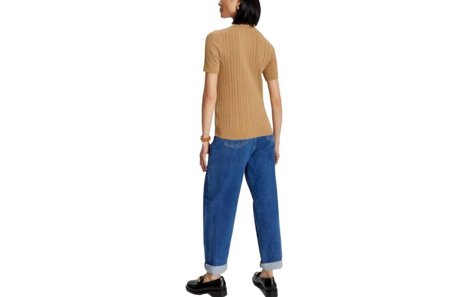 Кардиган Tommy Hilfiger Cable Knit Short-Sleeve Sweater Sweaters Pinecone Tan Logo - изображение 2