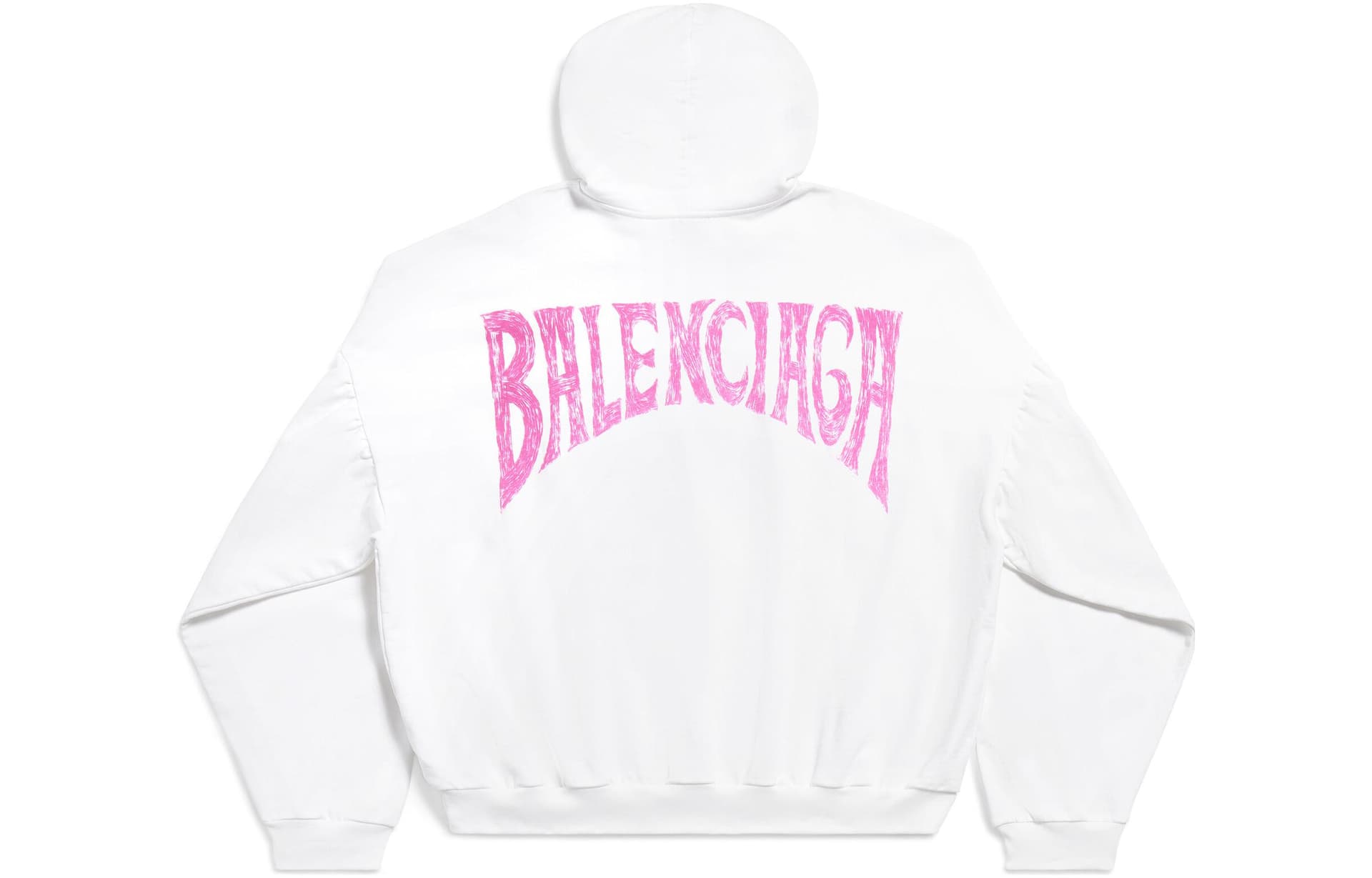 Худи Balenciaga Paris Tropical Round Hoodie White/Pink - изображение 2
