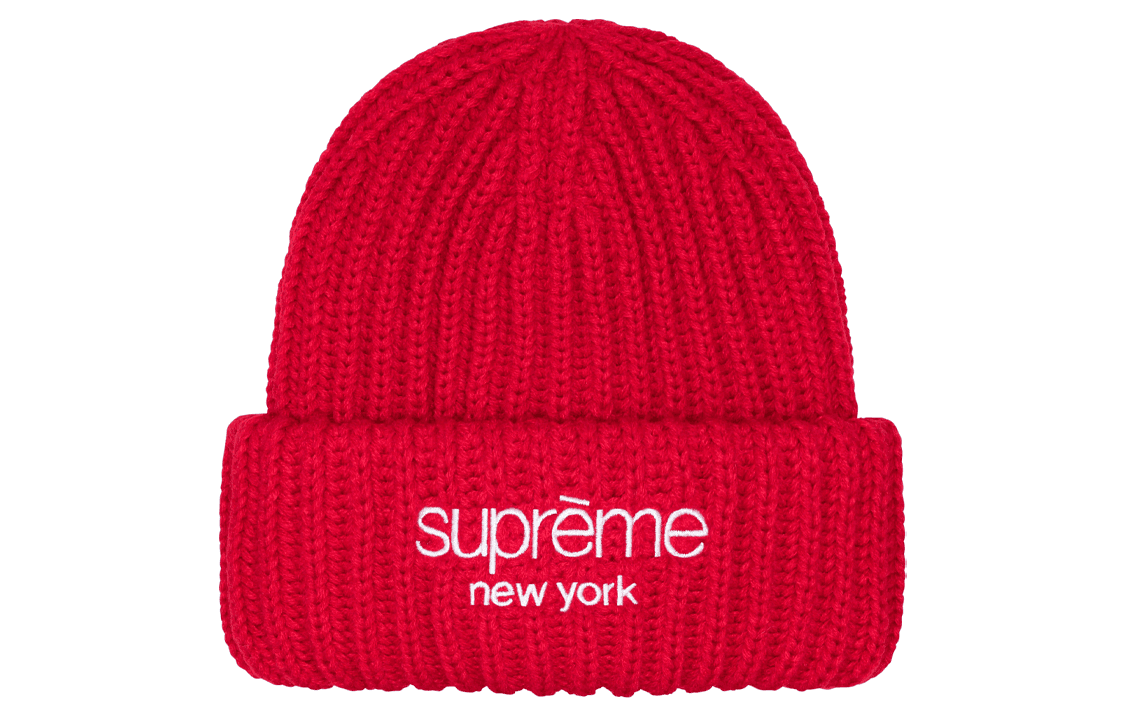Шапка Supreme FW23 WEEK 15 CLASSIC LOGO CHUNKY RIBBED BEANIE - изображение 1