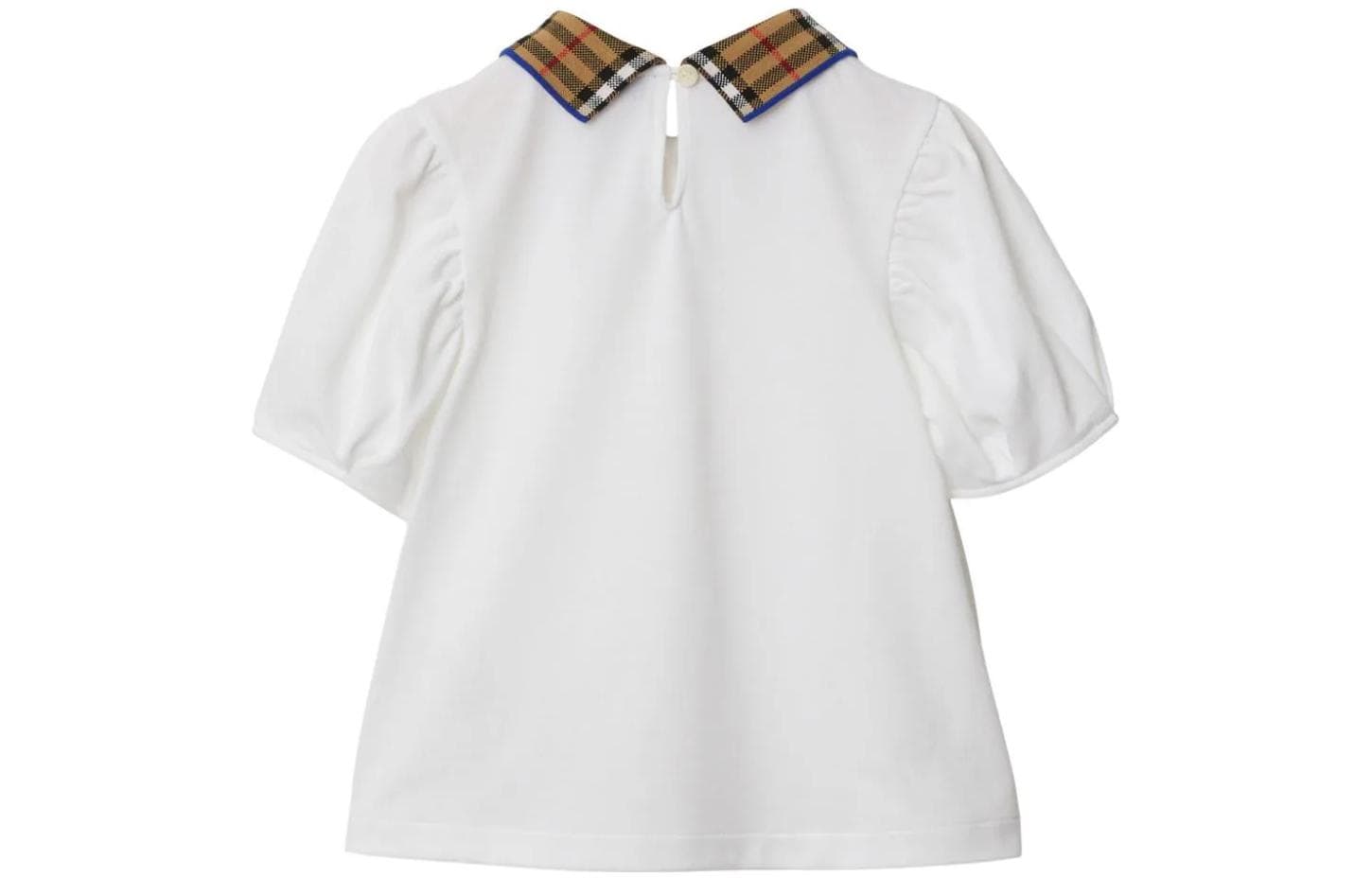 Футболка Burberry FW23 Colorblock Check Polo Shirt White - изображение 2