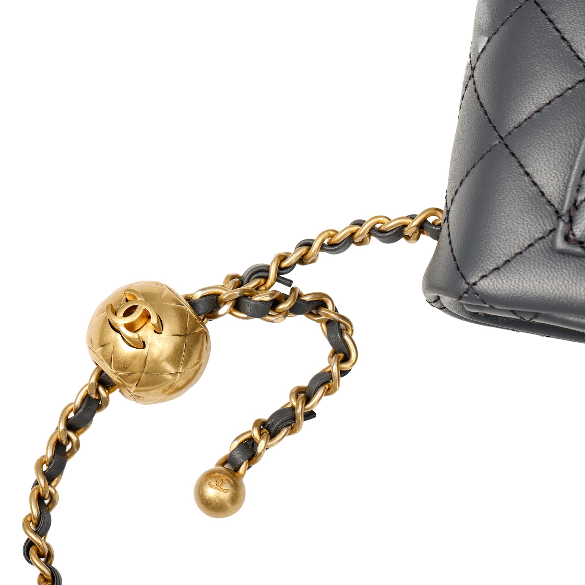 Сумка через плечо CHANEL 23K Small Gold Ball Flap Bag - изображение 6